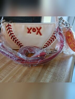 Betsey Johnson NWT Baseball Bag (3 Ways) & Hot Dog Bag Charm
